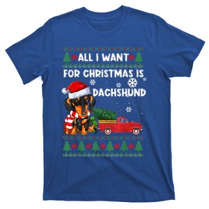 I Want For Christmas Is Dachshund Ugly Christmas Sweater Pet Gift T-Shirt