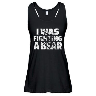 I Was Fighting A Bear Funny Bear Ladies Essential Flowy Tank