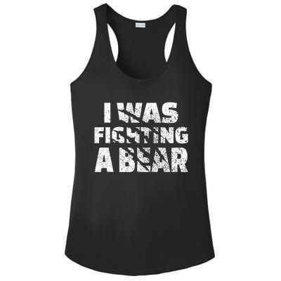 I Was Fighting A Bear Funny Bear Ladies PosiCharge Competitor Racerback Tank