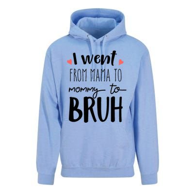 I Went From Mom to Bruh design Funny Mothers Day Present Unisex Surf Hoodie