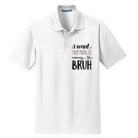 I Went From Mom to Bruh design Funny Mothers Day Present Dry Zone Grid Polo