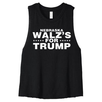 Im WalzS Family Members Wearing Nebraska WalzS For Trump Women's Racerback Cropped Tank