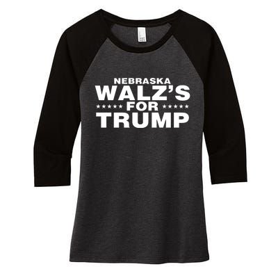 Im WalzS Family Members Wearing Nebraska WalzS For Trump Women's Tri-Blend 3/4-Sleeve Raglan Shirt