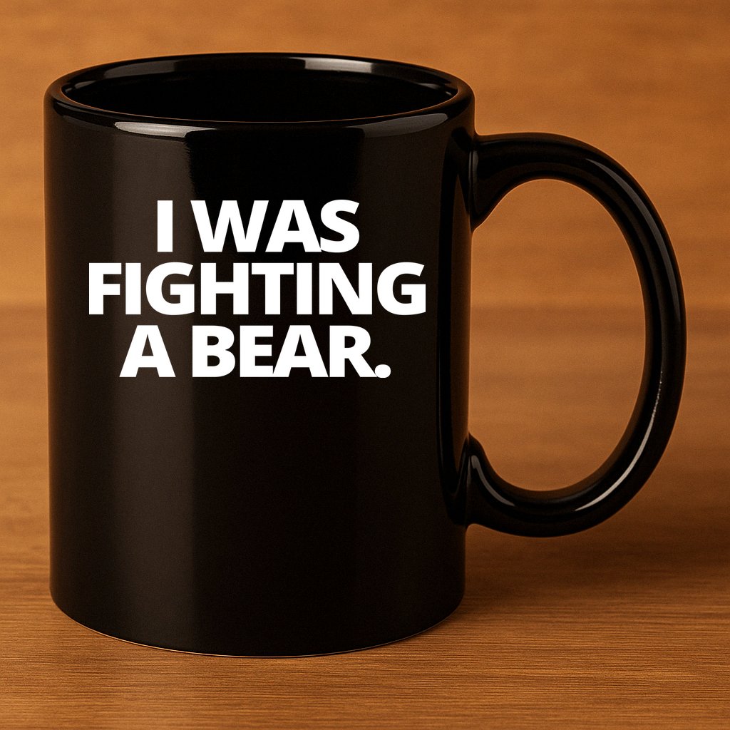I Wanna Fighting A Bear Funny Injury 11oz C Handle Ceramic Mug