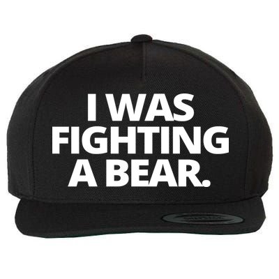 I Wanna Fighting A Bear Funny Injury Wool Snapback Cap