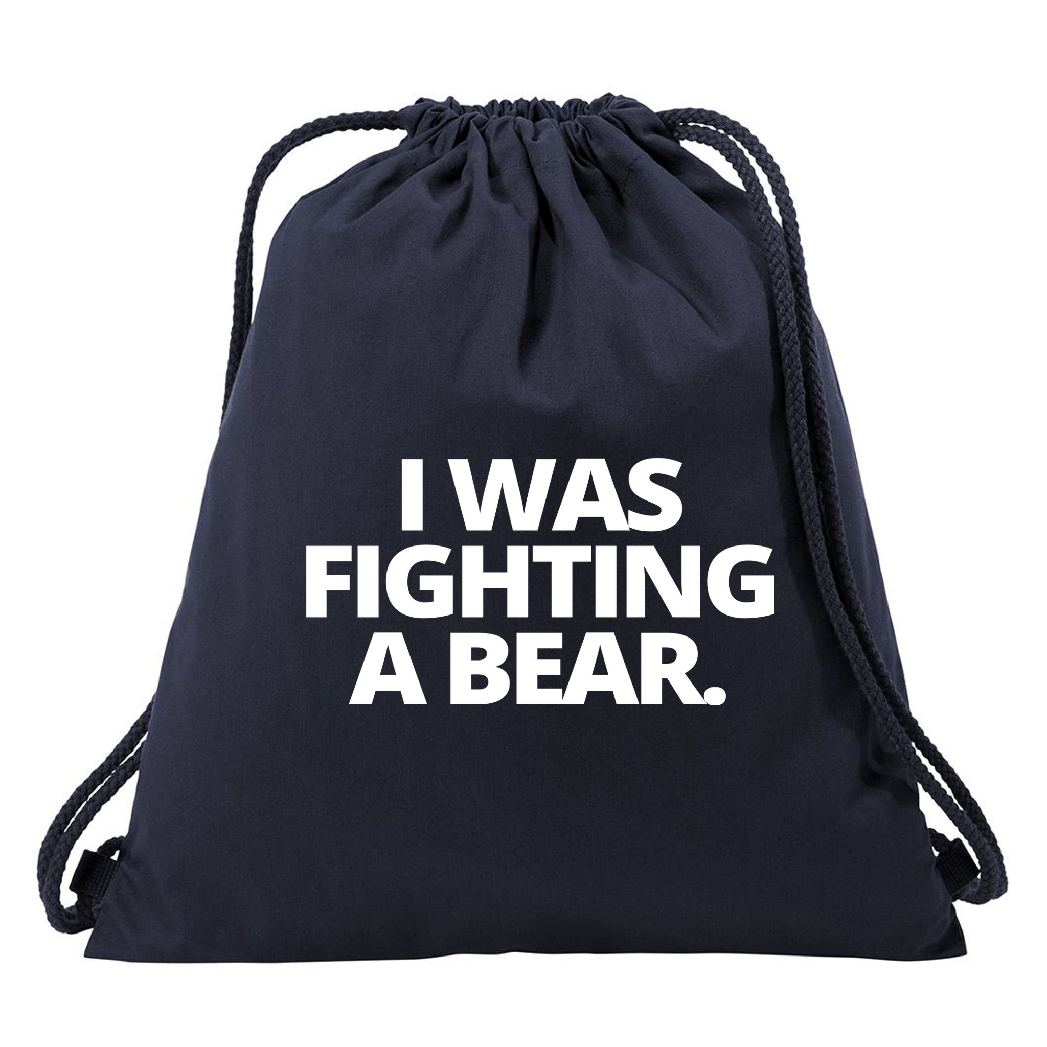 I Wanna Fighting A Bear Funny Injury Drawstring Bag