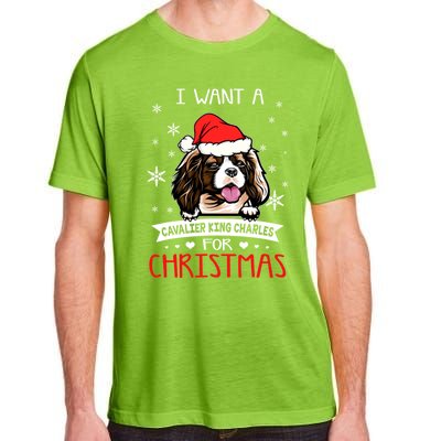 I Want For Christmas Is A Cavalier King Charles Spaniel Gift Adult ChromaSoft Performance T-Shirt