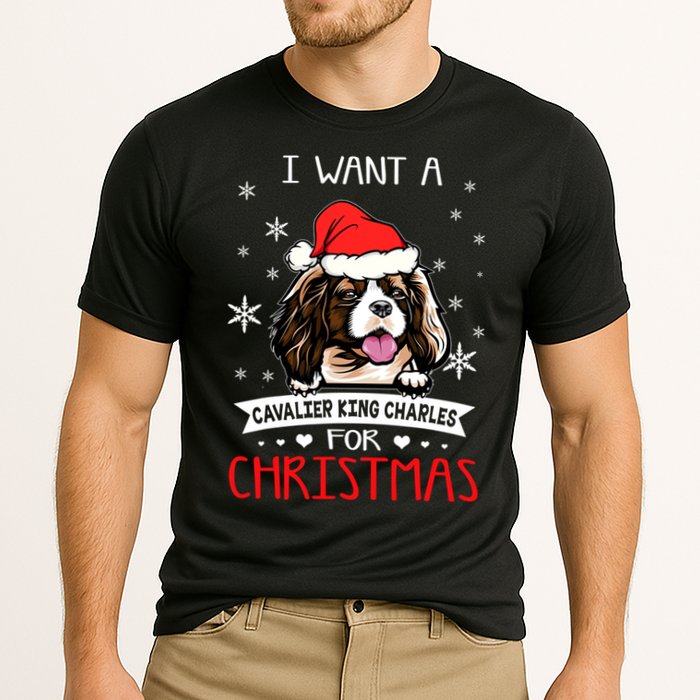 I Want For Christmas Is A Cavalier King Charles Spaniel Gift Cooling Performance Crew T-Shirt