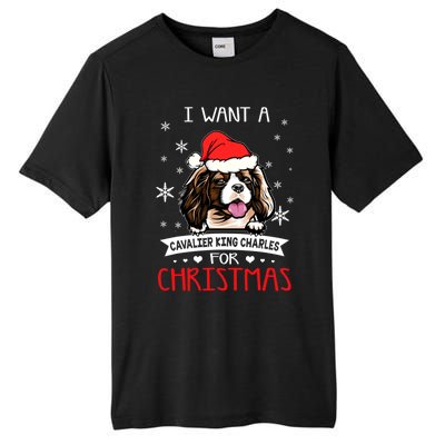 I Want For Christmas Is A Cavalier King Charles Spaniel Gift Tall Fusion ChromaSoft Performance T-Shirt