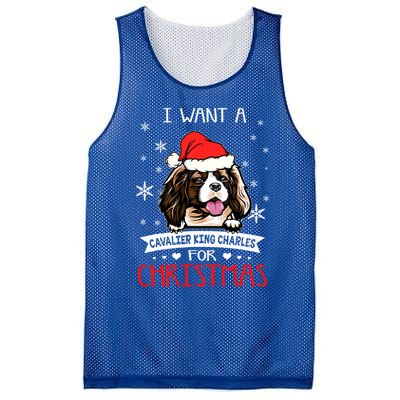 I Want For Christmas Is A Cavalier King Charles Spaniel Gift Mesh Reversible Basketball Jersey Tank