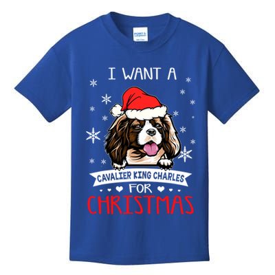 I Want For Christmas Is A Cavalier King Charles Spaniel Gift Kids T-Shirt