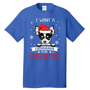 I Want For Christmas Is A Chihuahua Dog Santa Hat Funny Gift Tall T-Shirt