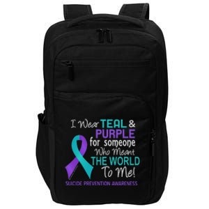 I Wear For Someone Who Meant World To Me Suicide Prevention Impact Tech Backpack