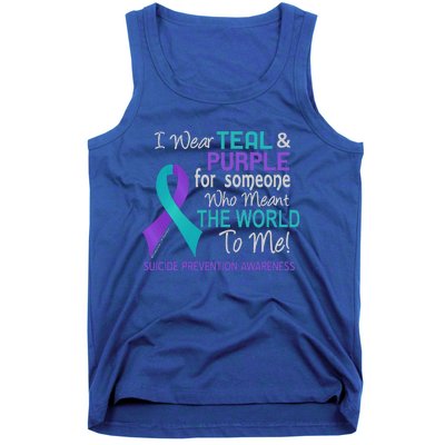 I Wear For Someone Who Meant World To Me Suicide Prevention Tank Top