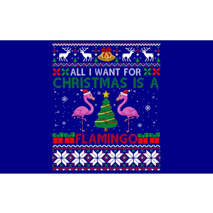 I Want For Christmas Is A Flamingo Merry Xmas Ugly Sweater Gift Bumper Sticker