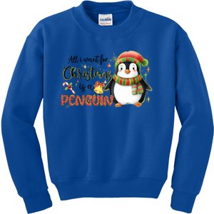 I Want For Christmas Is A Penguin Merry Christmas Cute Gift Kids Sweatshirt