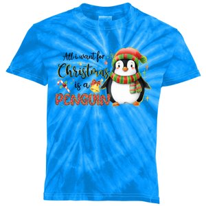 I Want For Christmas Is A Penguin Merry Christmas Cute Gift Kids Tie-Dye T-Shirt