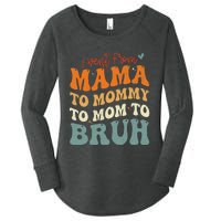 I Went From Mom Bruh Funny Mothers Day Mom Women's Perfect Tri Tunic Long Sleeve Shirt