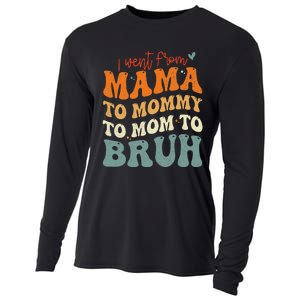 I Went From Mom Bruh Funny Mothers Day Mom Cooling Performance Long Sleeve Crew