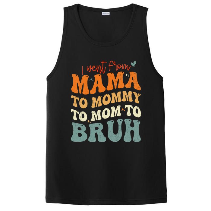 I Went From Mom Bruh Funny Mothers Day Mom PosiCharge Competitor Tank