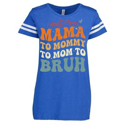 I Went From Mom Bruh Funny Mothers Day Mom Enza Ladies Jersey Football T-Shirt