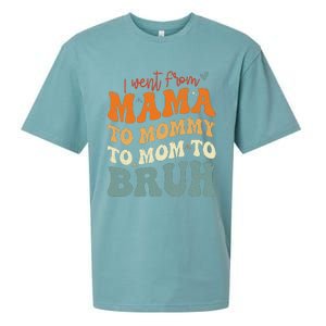 I Went From Mom Bruh Funny Mothers Day Mom Sueded Cloud Jersey T-Shirt