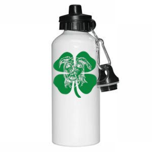 Irish Wolfhound Face Head Green Shamrock Saint Patrick's Day Aluminum Water Bottle