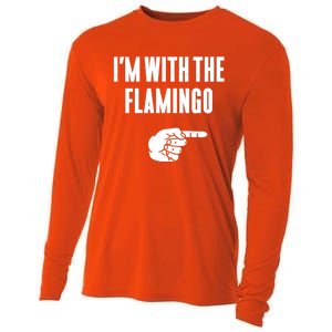 IM With Flamingo Halloween Christmas Funny Gift Cooling Performance Long Sleeve Crew