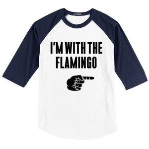 IM With Flamingo Halloween Christmas Funny Gift Baseball Sleeve Shirt