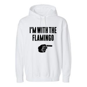 IM With Flamingo Halloween Christmas Funny Gift Garment-Dyed Fleece Hoodie