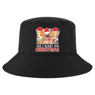 I Want For Christmas Corgi Bulldog Chihuahua Gift Cool Comfort Performance Bucket Hat