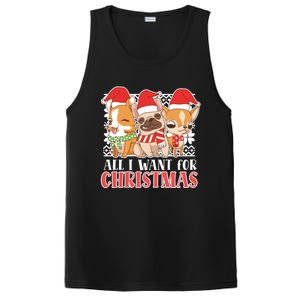 I Want For Christmas Corgi Bulldog Chihuahua Gift PosiCharge Competitor Tank