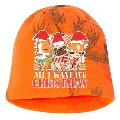 I Want For Christmas Corgi Bulldog Chihuahua Gift Kati - Camo Knit Beanie