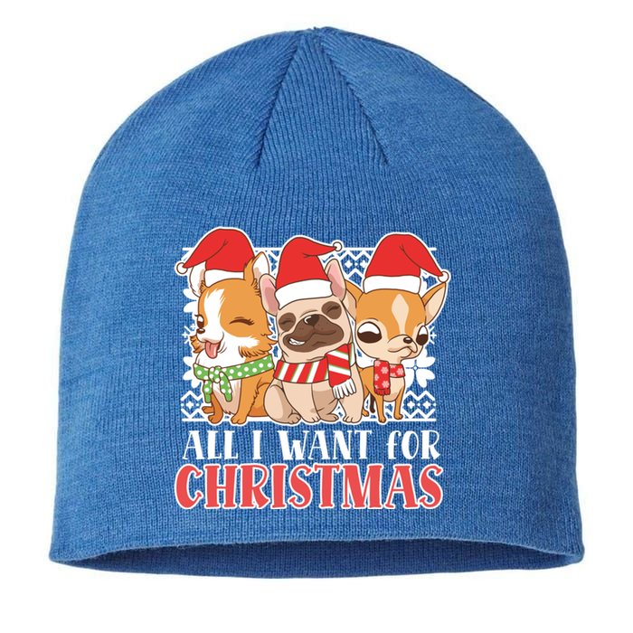 I Want For Christmas Corgi Bulldog Chihuahua Gift Sustainable Beanie