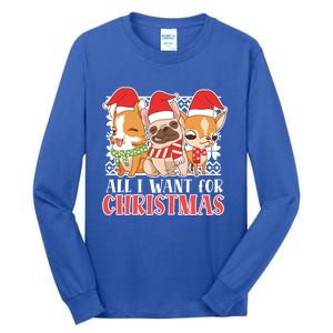 I Want For Christmas Corgi Bulldog Chihuahua Gift Tall Long Sleeve T-Shirt