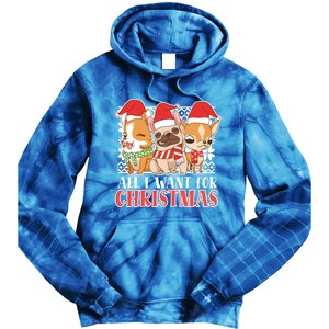 I Want For Christmas Corgi Bulldog Chihuahua Gift Tie Dye Hoodie