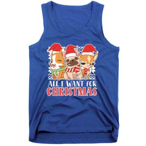 I Want For Christmas Corgi Bulldog Chihuahua Gift Tank Top