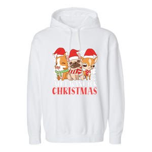 I Want For Christmas Corgi Bulldog Chihuahua Gift Garment-Dyed Fleece Hoodie