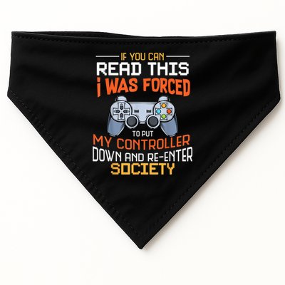 I Was Forced To Put My Controller Down Funny Gaming USA-Made Doggie Bandana