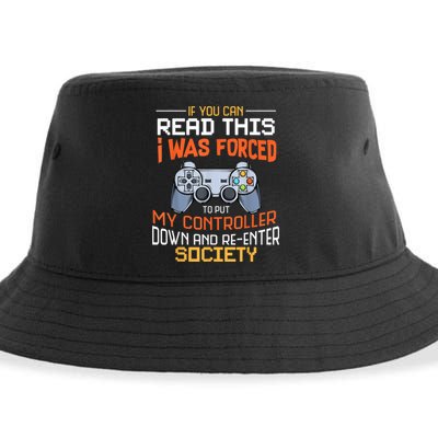 I Was Forced To Put My Controller Down Funny Gaming Sustainable Bucket Hat