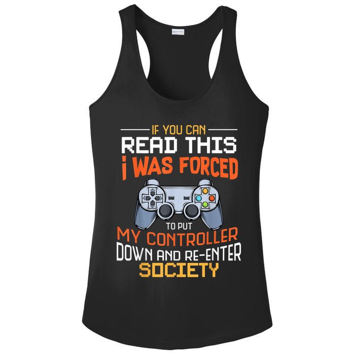 I Was Forced To Put My Controller Down Funny Gaming Ladies PosiCharge Competitor Racerback Tank