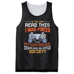 I Was Forced To Put My Controller Down Funny Gaming Mesh Reversible Basketball Jersey Tank