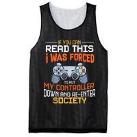 I Was Forced To Put My Controller Down Funny Gaming Mesh Reversible Basketball Jersey Tank