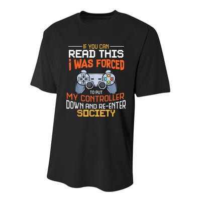 I Was Forced To Put My Controller Down Funny Gaming Youth Performance Sprint T-Shirt
