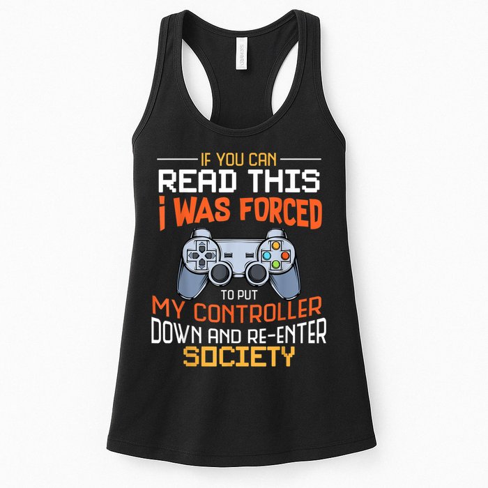 I Was Forced To Put My Controller Down Funny Gaming Womens Tank Top