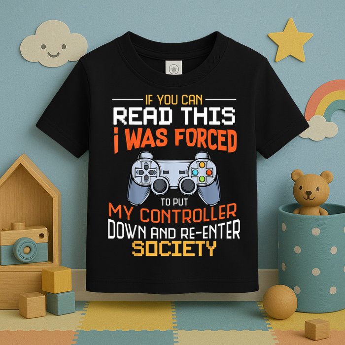 I Was Forced To Put My Controller Down Funny Gaming Toddler T-Shirt