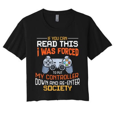 I Was Forced To Put My Controller Down Funny Gaming Crop Top