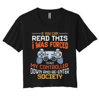I Was Forced To Put My Controller Down Funny Gaming Crop Top