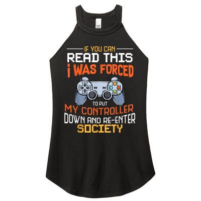 I Was Forced To Put My Controller Down Funny Gaming Women's Perfect Tri Rocker Tank