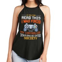I Was Forced To Put My Controller Down Funny Gaming Women's Perfect Tri Rocker Tank